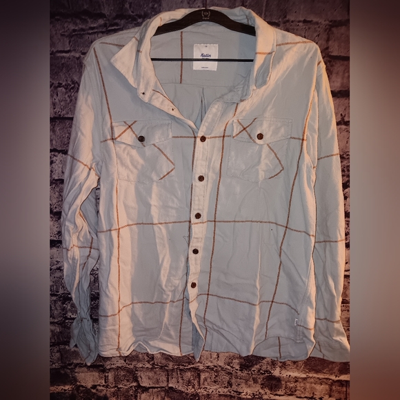 Katin Blue Plaid Shacket Flannel sz Large - Picture 1 of 2